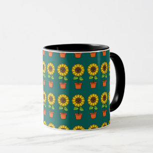 Kawaii Sunflower Plant in a Pot Mug