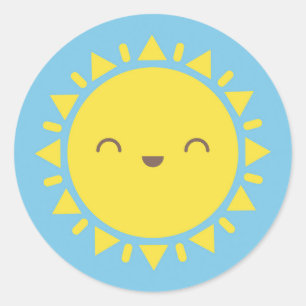 Kawaii Sunny Days Classic Round Sticker