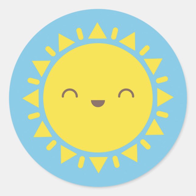 Kawaii Sunny Days Classic Round Sticker (Front)