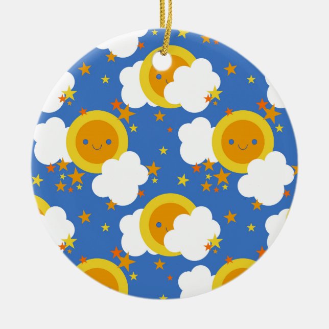 Kawaii Sunshine Ceramic Ornament (Front)