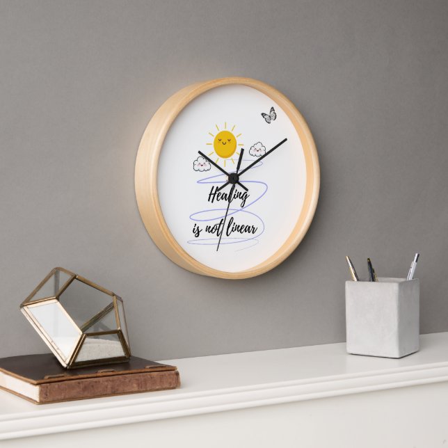 Kawaii Sunshine Spiral Clock – Cheerful Sun &Clock (Office)