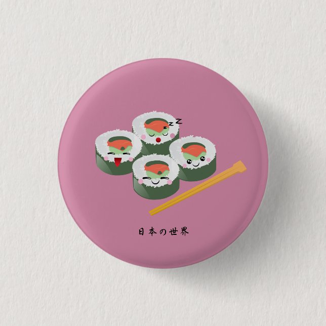 Kawaii Sushi 3 Cm Round Badge (Front)