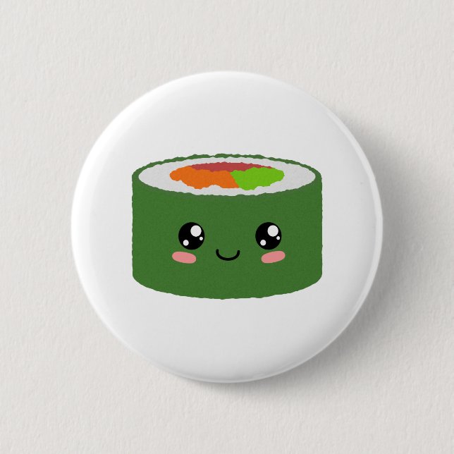 Kawaii Sushi 6 Cm Round Badge (Front)
