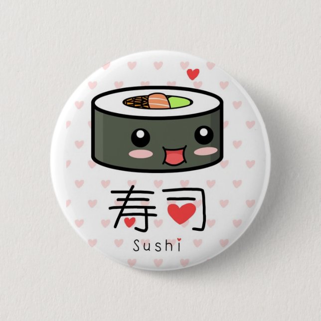Kawaii Sushi Button (Front)