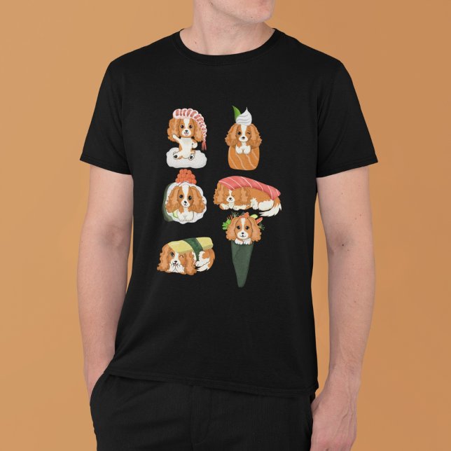 Kawaii Sushi Cavalier King Charles Spaniels T-Shirt (Creator Uploaded)