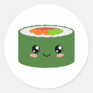 Kawaii Sushi Classic Round Sticker