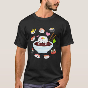 Kawaii Sushi Happy Funny Sushi Cute Japanese Sushi T-Shirt