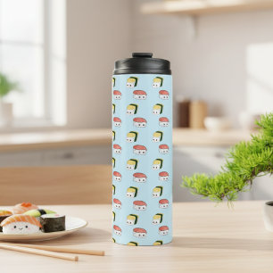Kawaii Sushi Japanese Food Blue Maki Roll Nigiri Thermal Tumbler