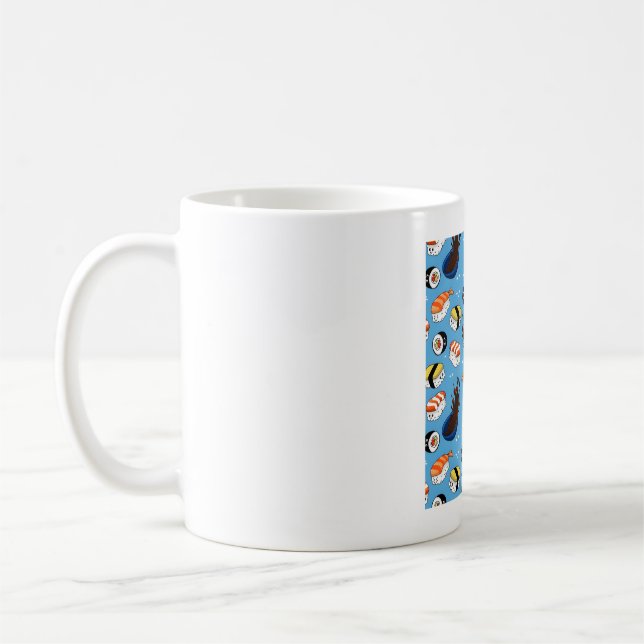Kawaii Sushi Pattern  Coffee Mug (Left)