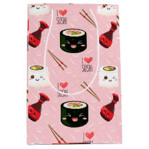 Kawaii Sushi Pattern Light Pink
