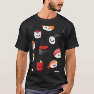 Kawaii Sushi Pattern T-Shirt