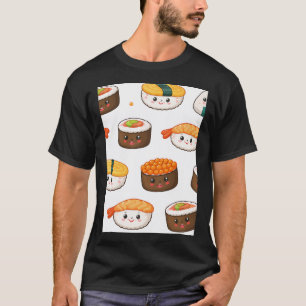 Kawaii Sushi Pattern T-Shirt