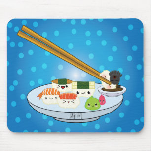 Kawaii Sushi Platter Mouse Pad