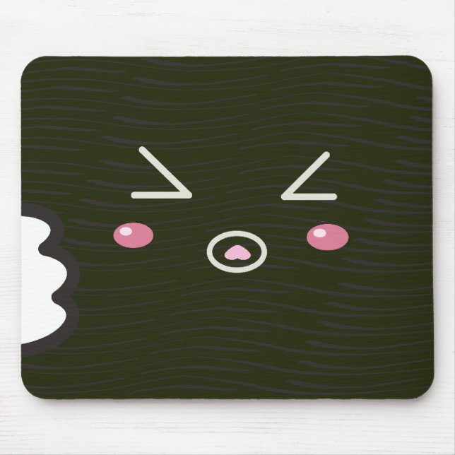Kawaii Sushi Roll "Close-up"with Bitemark Mouse Pad (Front)