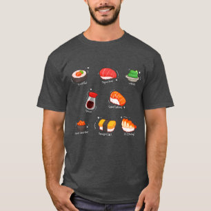 Kawaii Sushi Roll Wasabi Maguro Japanese Food fami T-Shirt