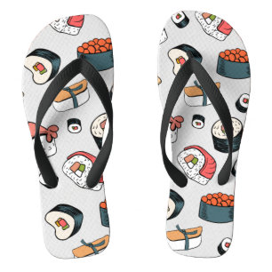 Kawaii Sushi Rolls Pattern Slip-On Sneakers Thongs