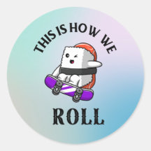 Kawaii Sushi skateboarding