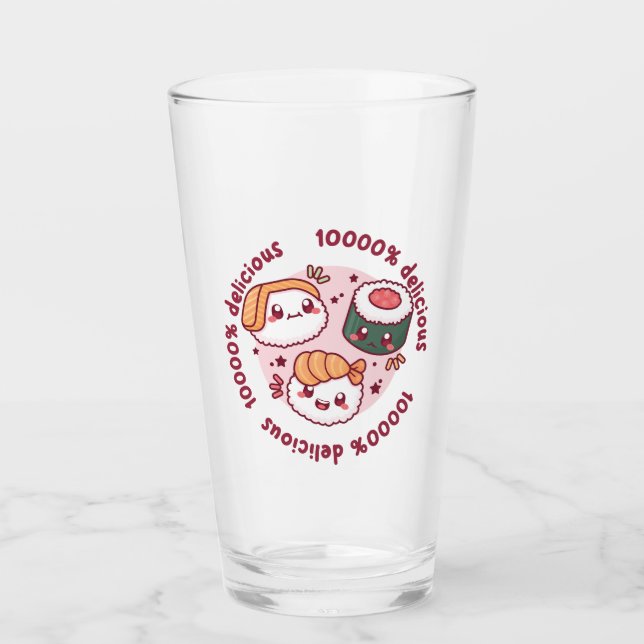 kawaii sushi with funny quotes for black lover   glass (Front)