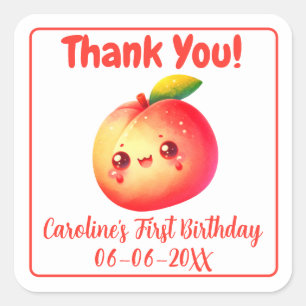 Kawaii Sweet Fruit Orchard Party Square Sticker