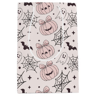 Kawaii Sweet Pink Spooky Halloween Pattern Medium Gift Bag