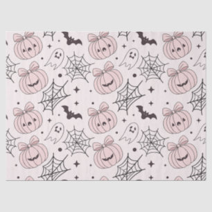 Kawaii Sweet Pink Spooky Halloween Pattern Tissue Paper