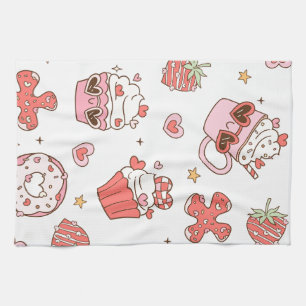 Kawaii Sweet Treats Kitchen Towel - Cute Dessert &