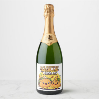 Kawaii Taco & Nacho | We Go Together Like Tacos Sparkling Wine Label
