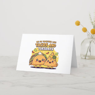 Kawaii Taco & Nacho We Go Together Like Tacos Thank You Card