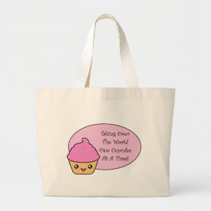 Kawaii Taking Over The World Large Tote Bag