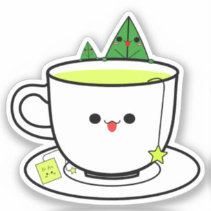 Kawaii Tea Cup Vinyl Sticker