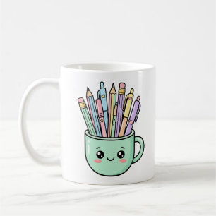 Kawaii Teacher Coffee Mug Pencils Cute Thank You G