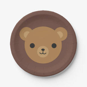 Kawaii Teddy Bear Paper Plate