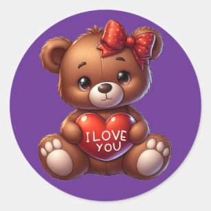 Kawaii Teddy Bear Sticker – Cute Sweet Design