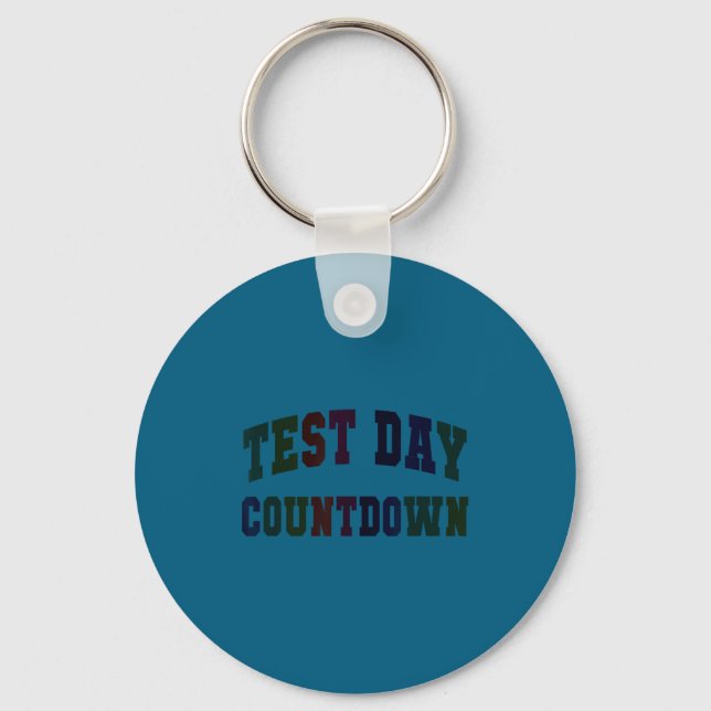 Kawaii test day countdown testing teacher mode on key ring (Front)