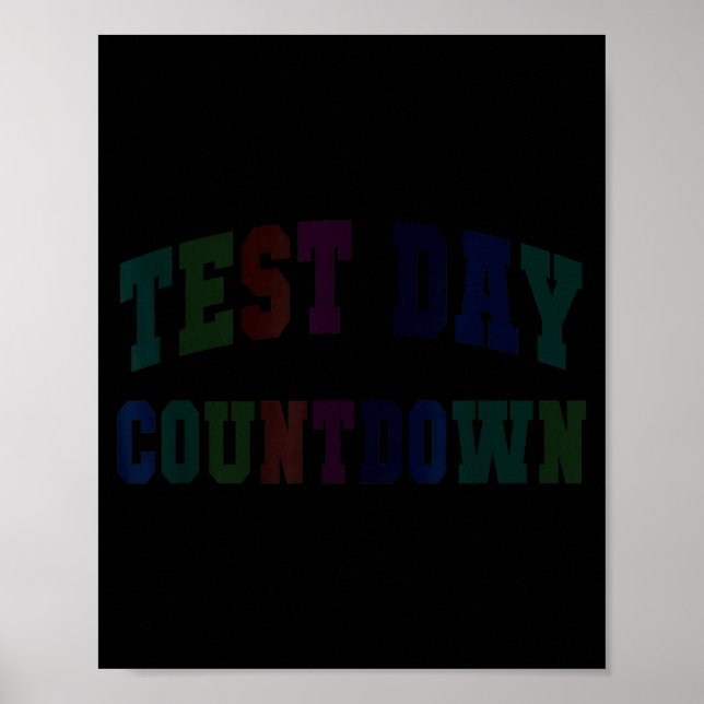 Kawaii test day countdown testing teacher mode on poster (Front)