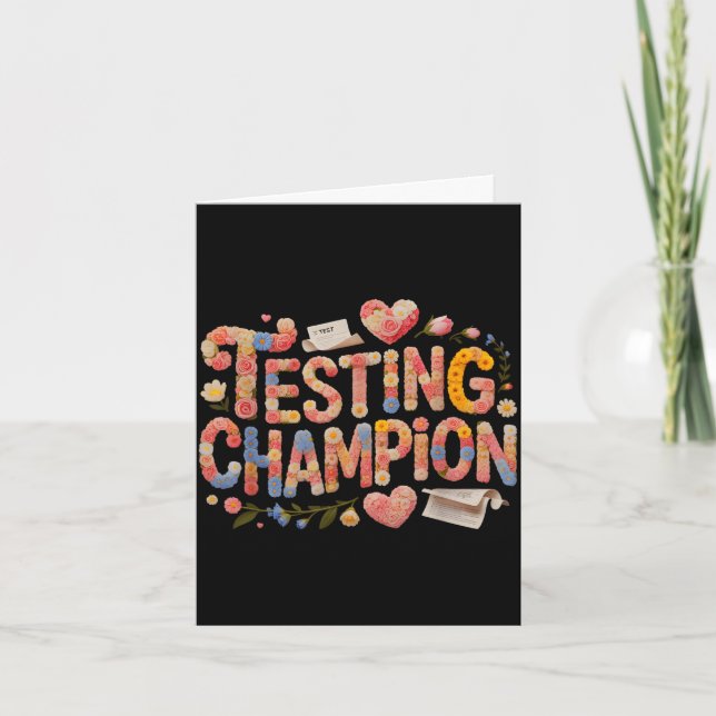 Kawaii testing champion everything is fine math card (Front)