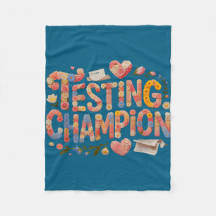 Kawaii testing champion everything is fine math fleece blanket