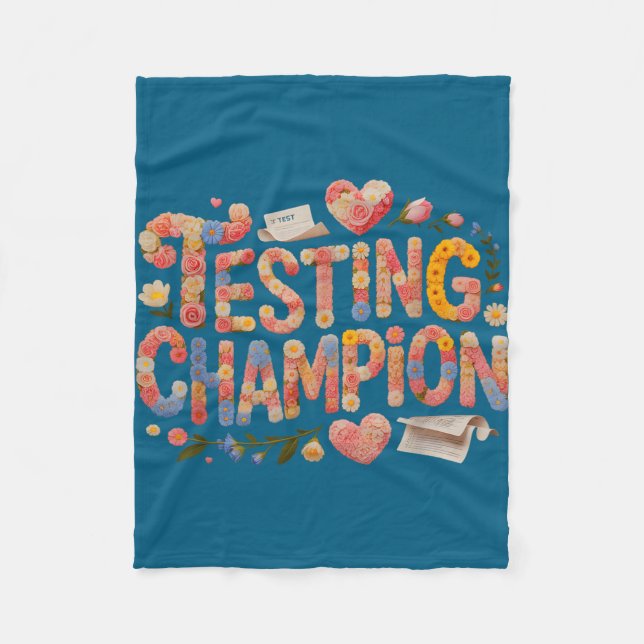 Kawaii testing champion everything is fine math fleece blanket (Front)
