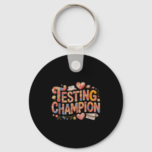 Kawaii testing champion everything is fine math key ring