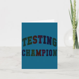 Kawaii testing champion test day teacher bruh math card