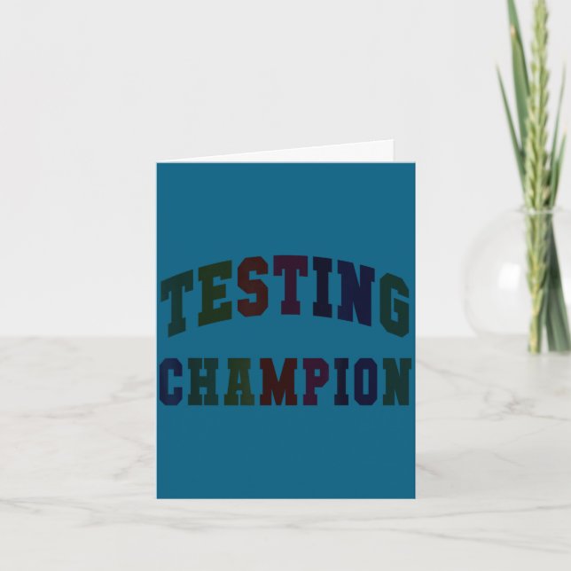 Kawaii testing champion test day teacher bruh math card (Front)
