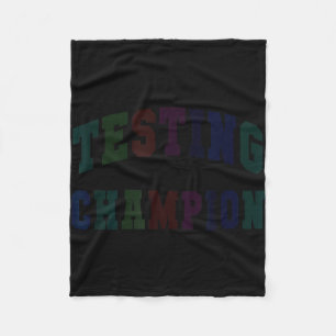 Kawaii testing champion test day teacher bruh math fleece blanket