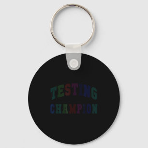 Kawaii testing champion test day teacher bruh math key ring