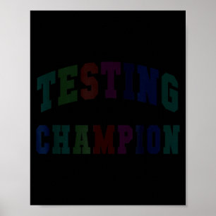 Kawaii testing champion test day teacher bruh math poster