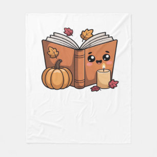 kawaii thanksgiving book Oversized T-Shirt Fleece Blanket