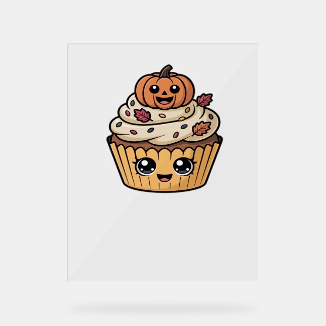 kawaii thanksgiving cupcake Classic T-Shirt Acrylic Sign (Front)