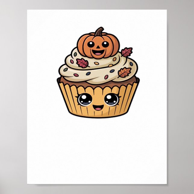 kawaii thanksgiving cupcake Classic T-Shirt Poster (Front)