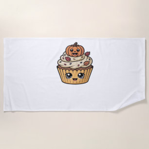 kawaii thanksgiving cupcake Oversized T-Shirt Beach Towel