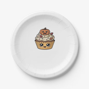 kawaii thanksgiving cupcake Oversized T-Shirt Paper Plate