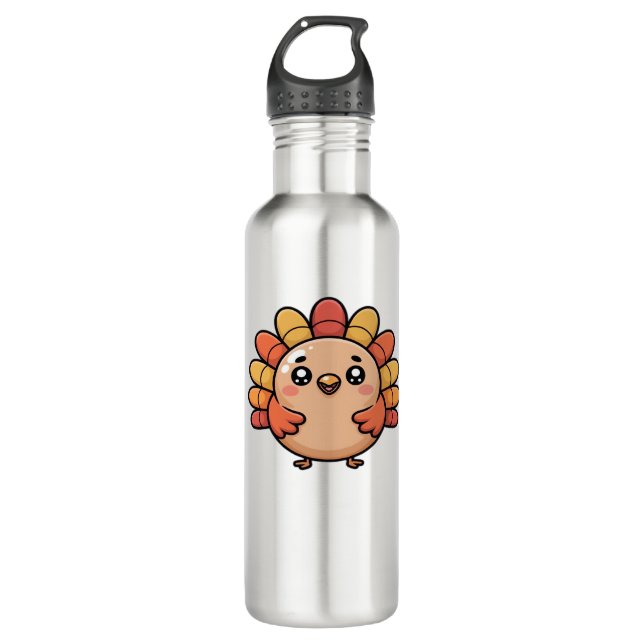 kawaii thanksgiving turkey Classic T-Shirt 710 Ml Water Bottle (Front)
